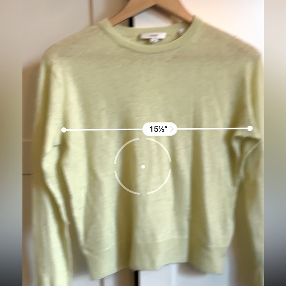 Vince Tissue Weight Linen, Silk, & Cashmere-Blend Top Citrine Size Small - Picture 5 of 8